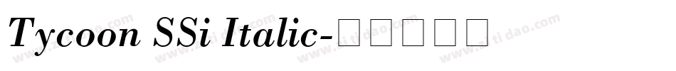 Tycoon SSi Italic字体转换